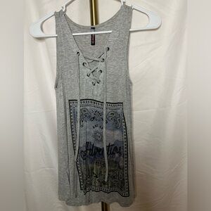 Electric Pink Graphic Tank Top Size S